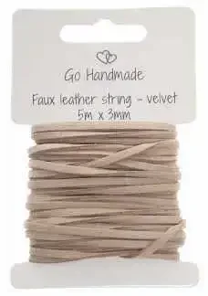 Go Handmade mocka snören (5 x 3 mm) Erbjudande